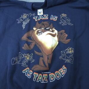 Vintage Official Fan Sportswear Sweatshirt Mens XL Blue Taz 1993 Graphic